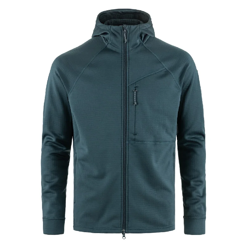 Fjallraven Abisko Grid Fleece Hoodie Mountain Blue Practical Men's Multi
