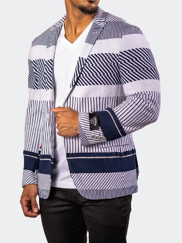 Blazer UnconstructedKnitted Blue Dynamic Men's Moto