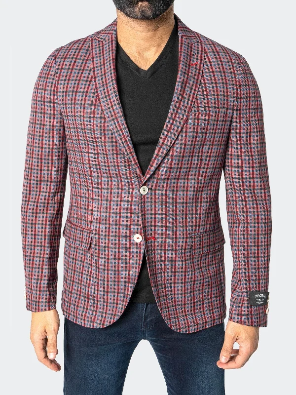 Blazer Unconstructed Descartes Scottish Red Monochromatic Office Style
