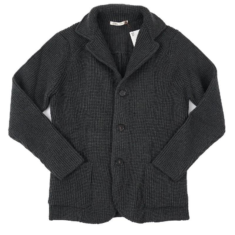 Maurizio Baldassari Knit Wool Sweater-Blazer Polished Men's Satin