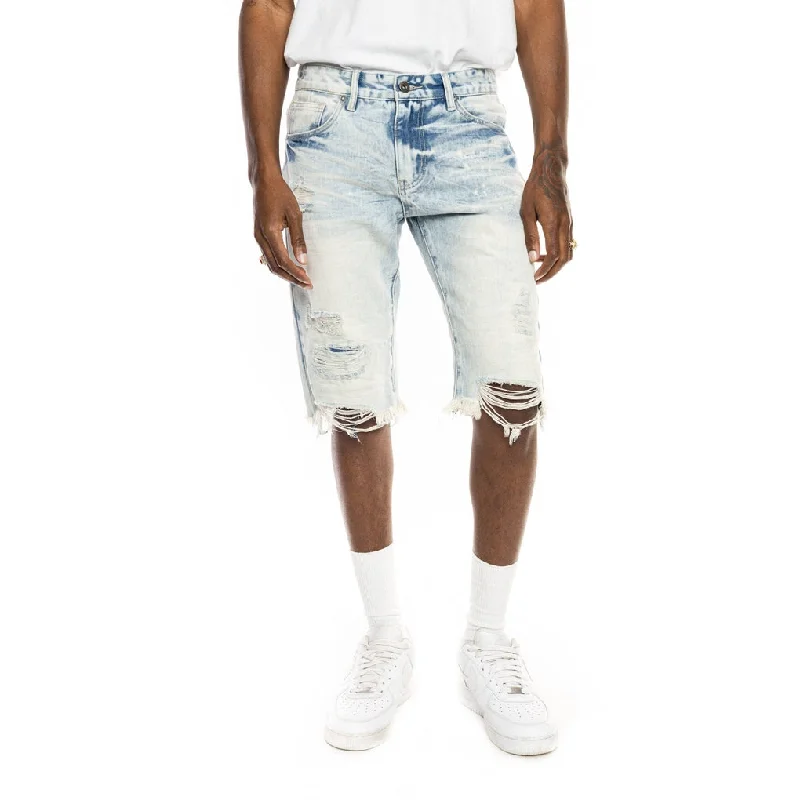 13.5" Slim Basic Jean Shorts - Plaster Blue Adventure