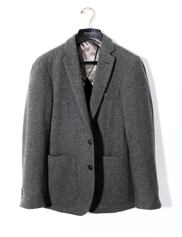 BKT35 Unstructured Jacket in 14.5 Micron Lofted Wool & Silk - London Gray Stylish Men's Tropical BKT35 Unstructured Jacket in 14.5 Micron Lofted Wool & Silk - London Gray Stylish Men's Tropical