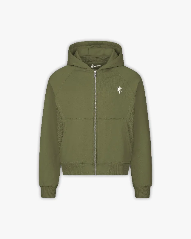 INSIDE OUT ZIP HOODIE KHAKI Refined Men's Classic 