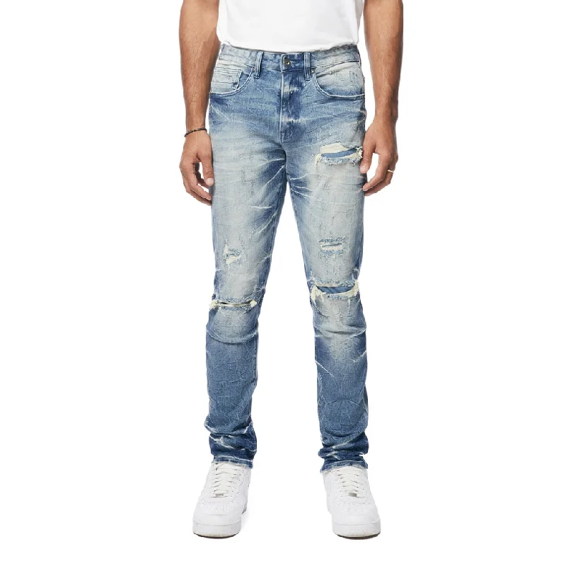 Slim Wave Effect Jeans - Clairmont Blue Laid