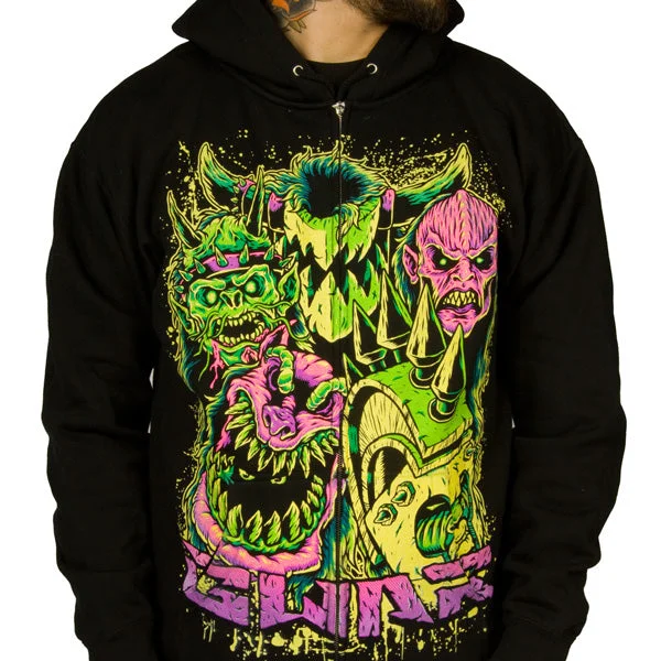 Gwar "Faces" Zip Hoodie Polished Men's Satin