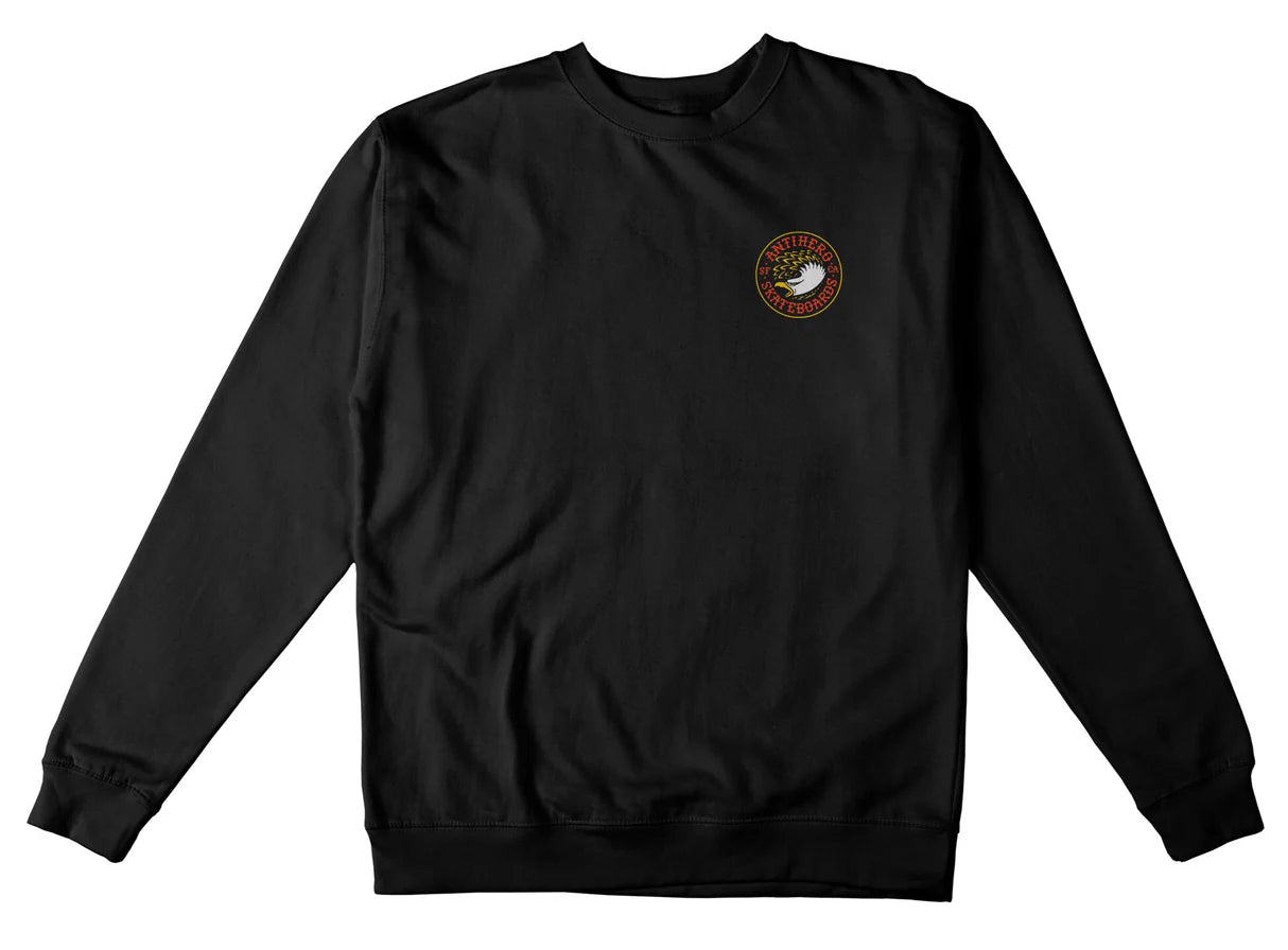Antihero Eagle Round Crewneck Black/Orange Traditional Men's Country