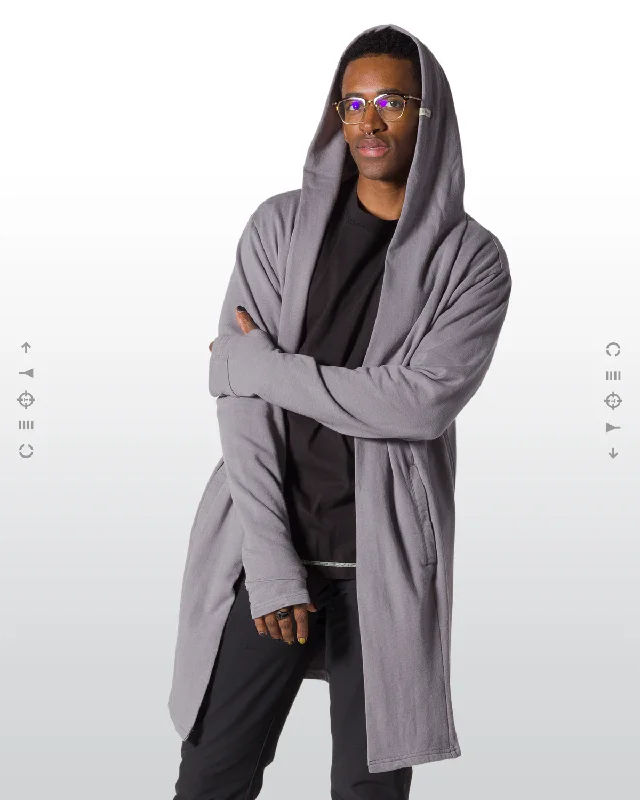 BUTTER LONG HOOD CARDIGAN SMOOTH GREY Sporty Men's Tennis