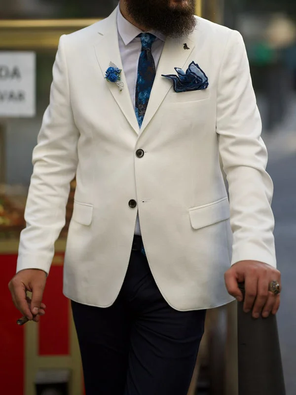 Lawson Laughlin Slim Fit White Blazer Bold Men's Statement