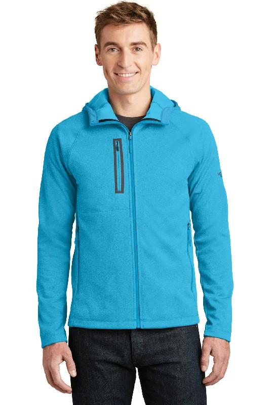 The North Face Mens Canyon Flats Full Zip Fleece Hooded Jacket - Heather Hyper Blue - Closeout Minimalist Men's Casual The North Face Mens Canyon Flats Full Zip Fleece Hooded Jacket - Heather Hyper Blue - Closeout Minimalist Men's Casual