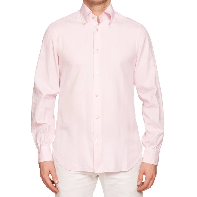 KITON Napoli Handmade Bespoke Pink Oxford Cotton Button-Down Shirt EU 39 US 15.5 Sleek Men's Contemporary KITON Napoli Handmade Bespoke Pink Oxford Cotton Button-Down Shirt EU 39 US 15.5 Sleek Men's Contemporary