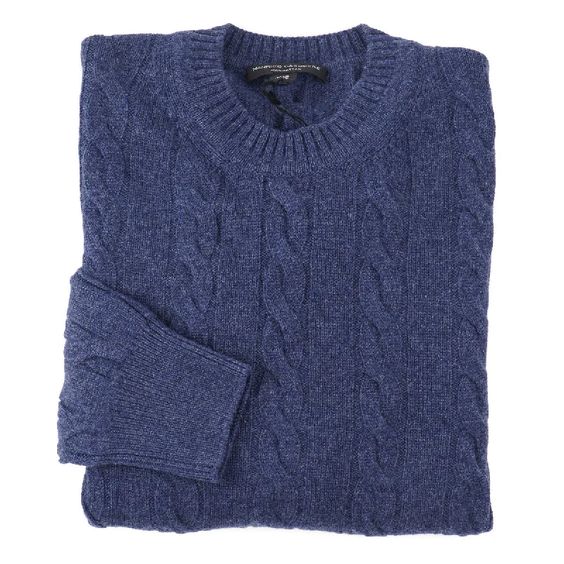 Manrico Cable Knit Cashmere Sweater Stylish Men's Tropical 