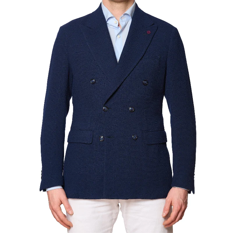 SARTORIA PARTENOPEA "GUABELLO" Blue Wool DB Jacket NEW Current Model Modern Men's Tech SARTORIA PARTENOPEA "GUABELLO" Blue Wool DB Jacket NEW Current Model Modern Men's Tech