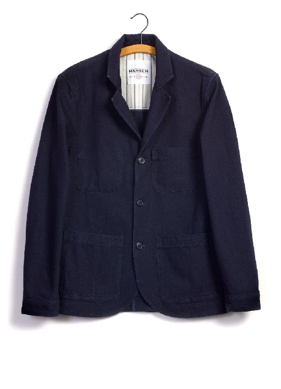 NICOLAI | Informal 3-button Blazer | Black Indigo Vacation
