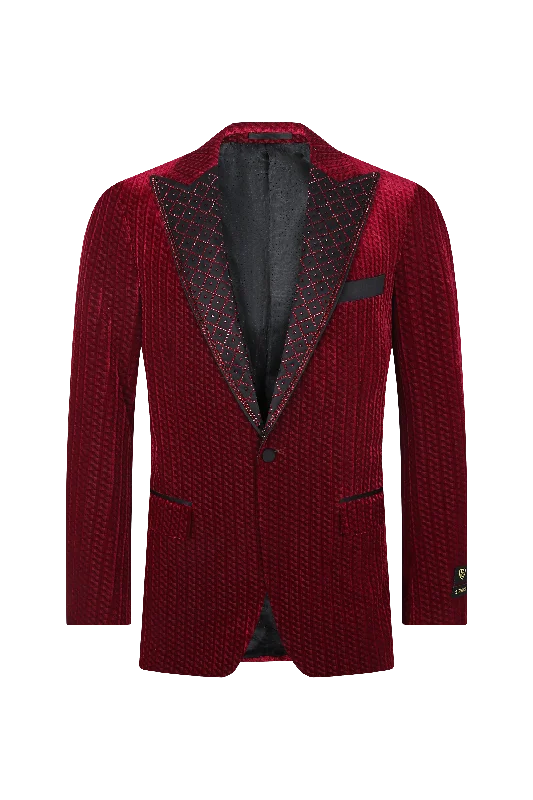 Crimson Royale Velvet Blazer Luxurious Men's High