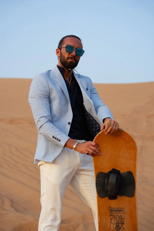 Vespo Blue Slim Fit Linen Blazer - Tailored Elegance for Every Occasion Tough Men's Military Vespo Blue Slim Fit Linen Blazer - Tailored Elegance for Every Occasion Tough Men's Military