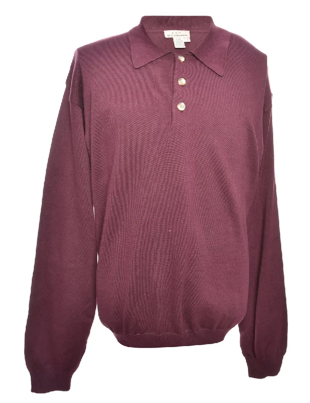 Plum Eddie Bauer Jumper - L Cclassic Men's Tweed