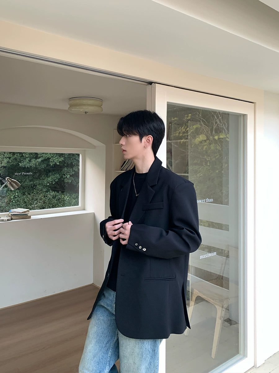 Casual Single-Breasted Suit Jacket Laid