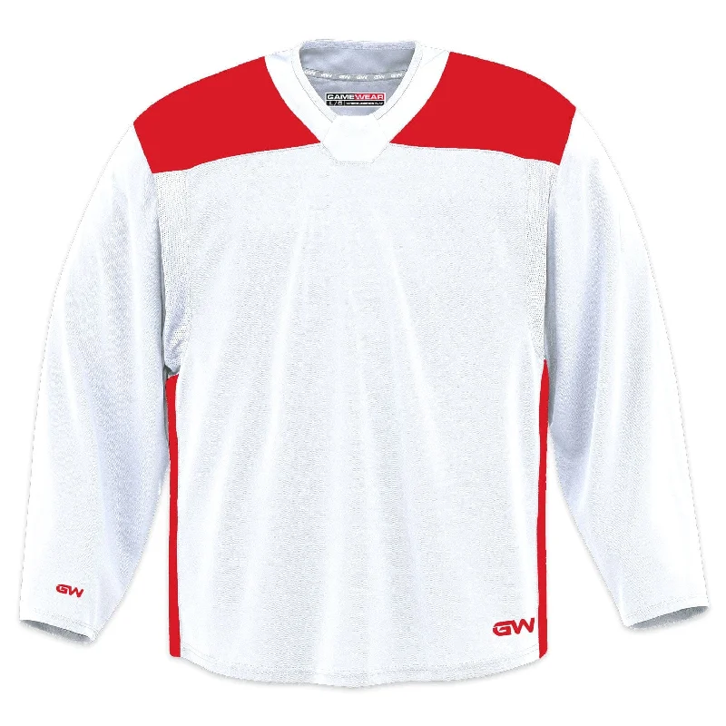 GameWear GW6500 ProLite Series Junior Hockey Practice Jersey - White / Red Youthful Men's Anime GameWear GW6500 ProLite Series Junior Hockey Practice Jersey - White / Red Youthful Men's Anime