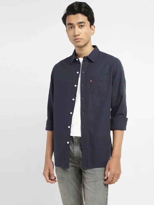 Men's Solid Slim Fit Shirt British Gentleman Style