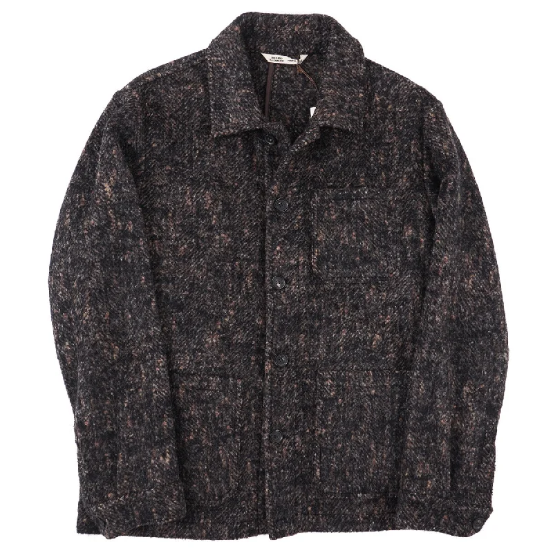 Maurizio Baldassari Baby Alpaca Chore Jacket Unique Men's Patch