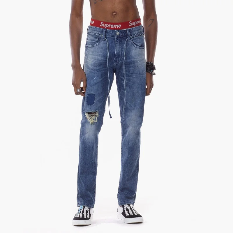 Bleunoir Slim Distressed Mending Jeans - Icy Blue Masculine Men's Thick