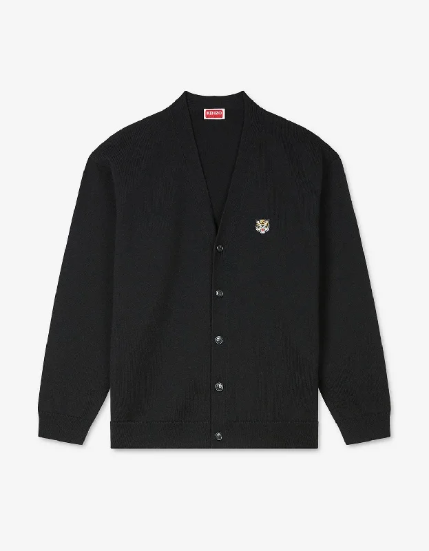 Kenzo Lucky Tiger Black Cardigan Athletic Men's High