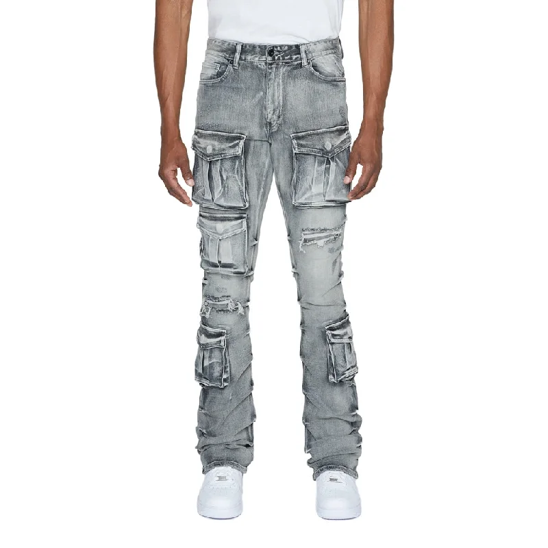 Stacked Utility Jeans - Union Grey Relaxed Men's Beach