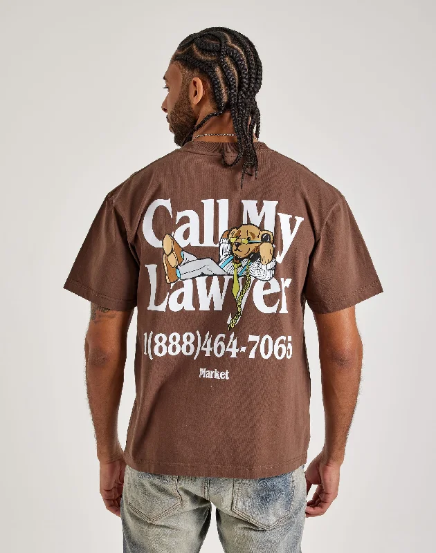 Market Call My Lawyer Bear Tee Refined Men's European