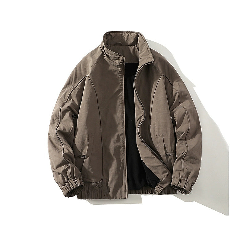 Insulated Stand Collar Workwear Jacket Youthful Men's Anime