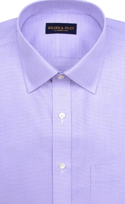 Tailored Fit Purple Houndstooth Spread Collar Supima® Cotton Non-Iron Twill Dress Shirt Tough Men's Military Tailored Fit Purple Houndstooth Spread Collar Supima® Cotton Non-Iron Twill Dress Shirt Tough Men's Military