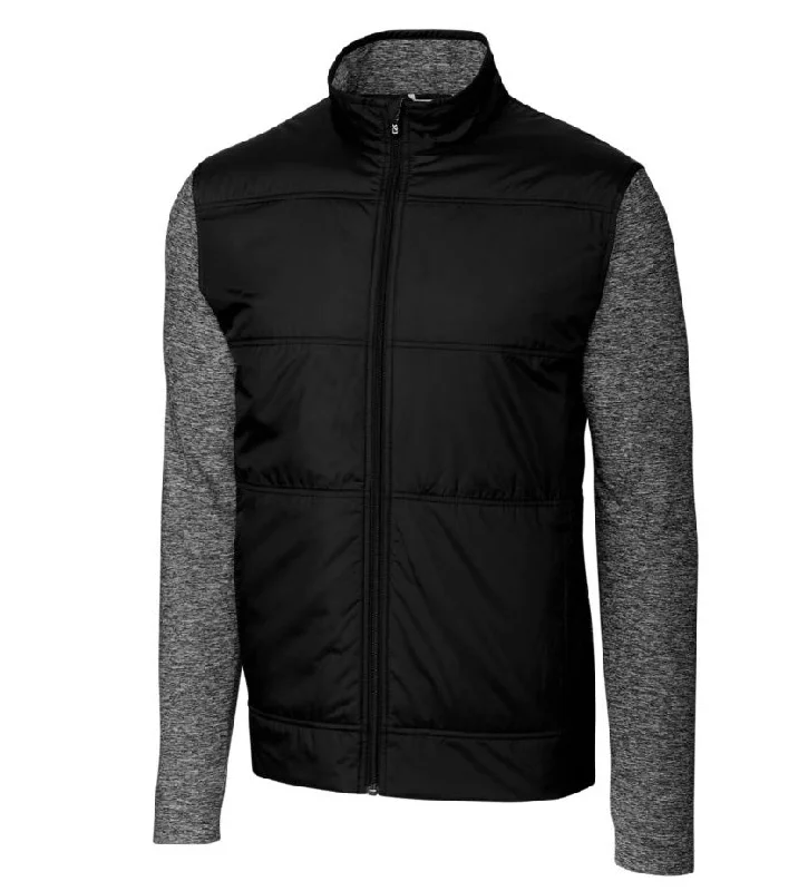 Cutter & Buck DryTec Stealth Full Zip Wind Knit Sleek Men's Metallic
