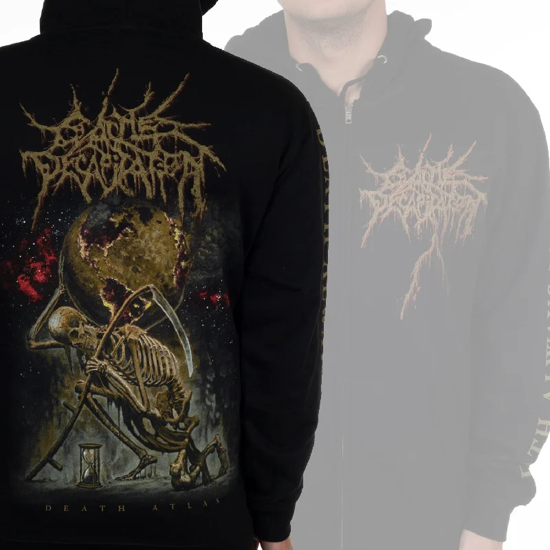 Cattle Decapitation "Death Atlas" Zip Hoodie Monochromatic Office Style