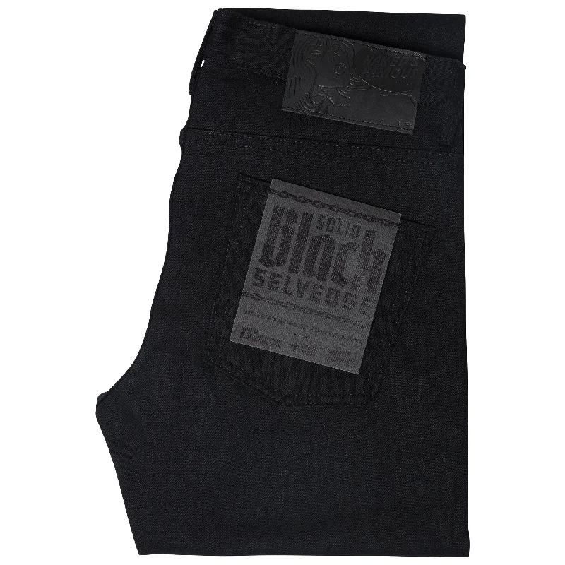 Super Guy - Solid Black Selvedge Relaxed Men's Beach