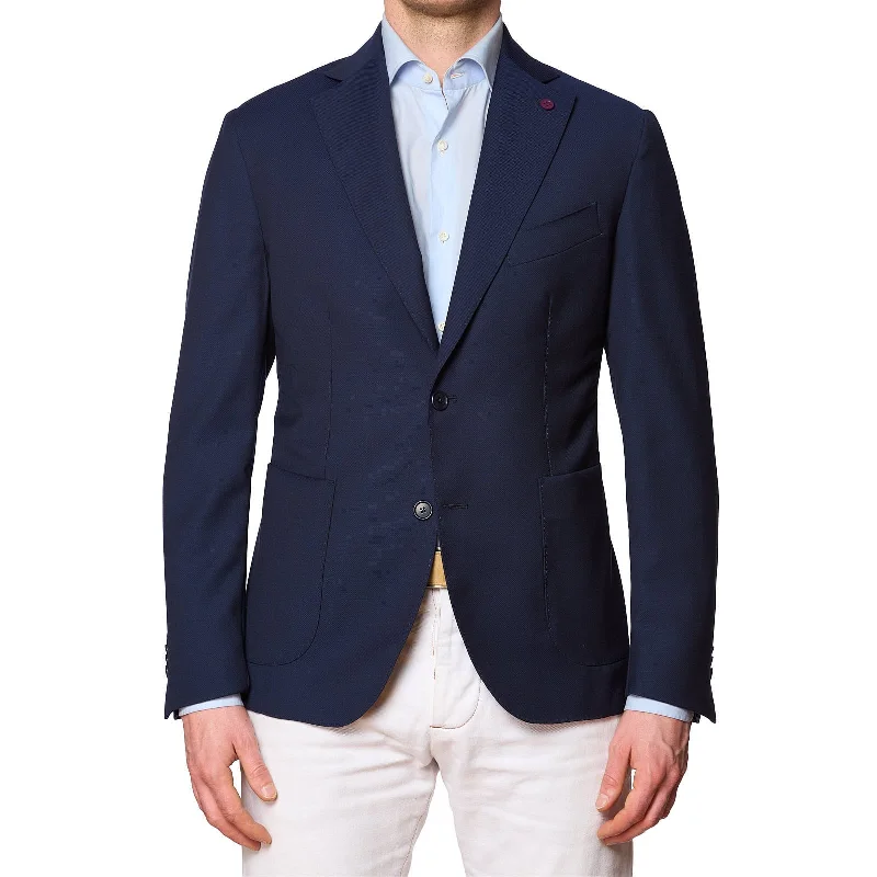 SARTORIA PARTENOPEA Blue Wool Super 120's Jacket NEW Current Model Sleek Men's Metallic SARTORIA PARTENOPEA Blue Wool Super 120's Jacket NEW Current Model Sleek Men's Metallic