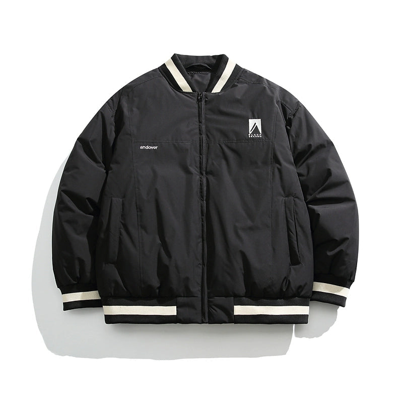 Retro Duck Down Baseball Jacket Stylish Men's Tropical 