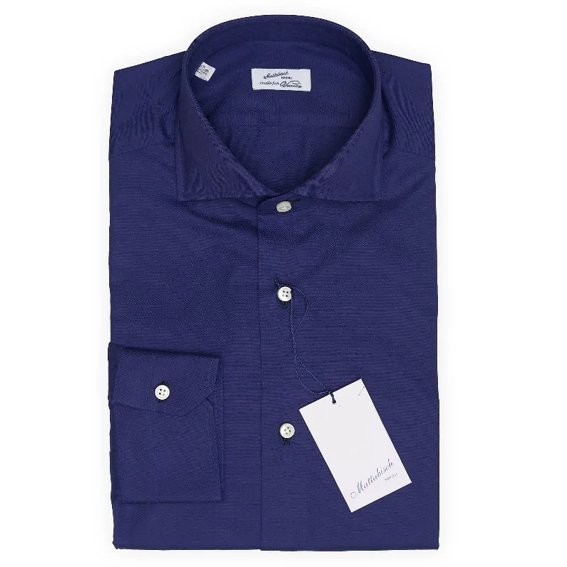 MATTABISCH for VANNUCCI Royal Blue Cotton Dress Shirt EU 39 NEW US 15.5 Luxurious Men's High MATTABISCH for VANNUCCI Royal Blue Cotton Dress Shirt EU 39 NEW US 15.5 Luxurious Men's High