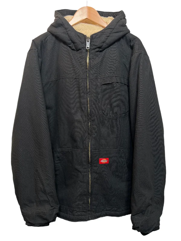 Dickies Black Sherpa Jacket (Size XL) Cool Men's Distressed
