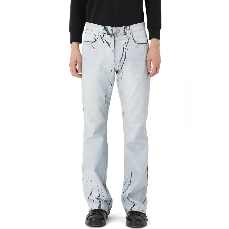 Lazy Bootcut Matt Foil Jeans - Matte Foil Blue Luxurious Men's High
