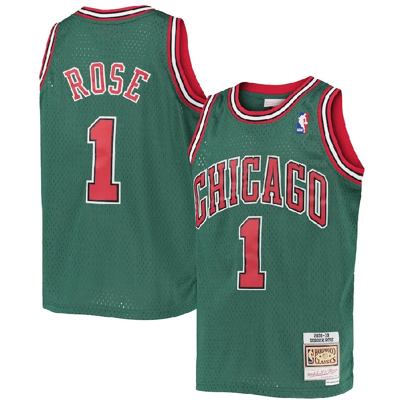 Youth Chicago Bulls Derrick Rose Mitchell & Ness Green 2008-09 Hardwood Classics Swingman Jersey Casual Men's Short Youth Chicago Bulls Derrick Rose Mitchell & Ness Green 2008-09 Hardwood Classics Swingman Jersey Casual Men's Short