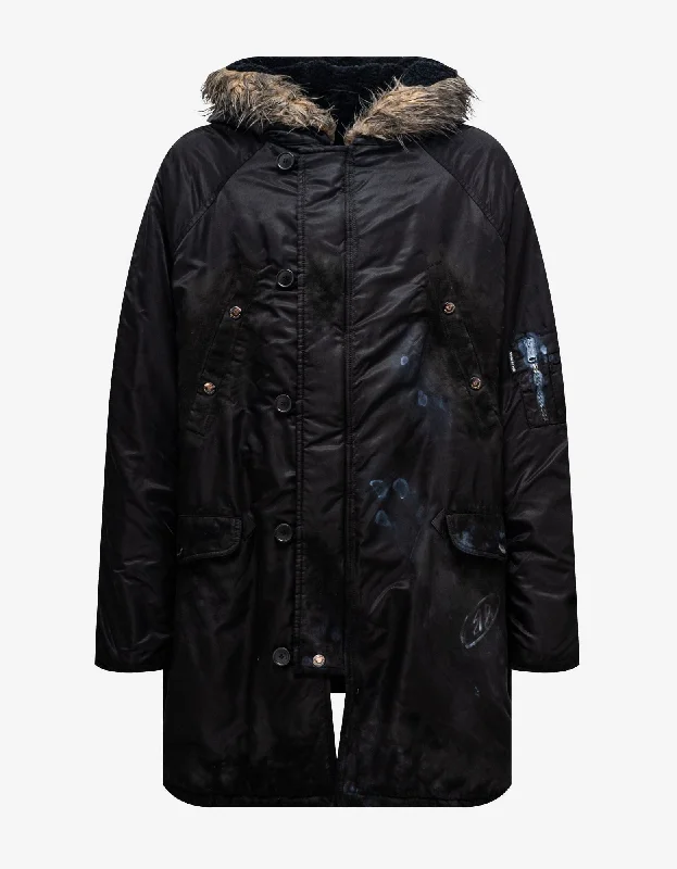 Balenciaga Black Military Parka Jacket Adventure