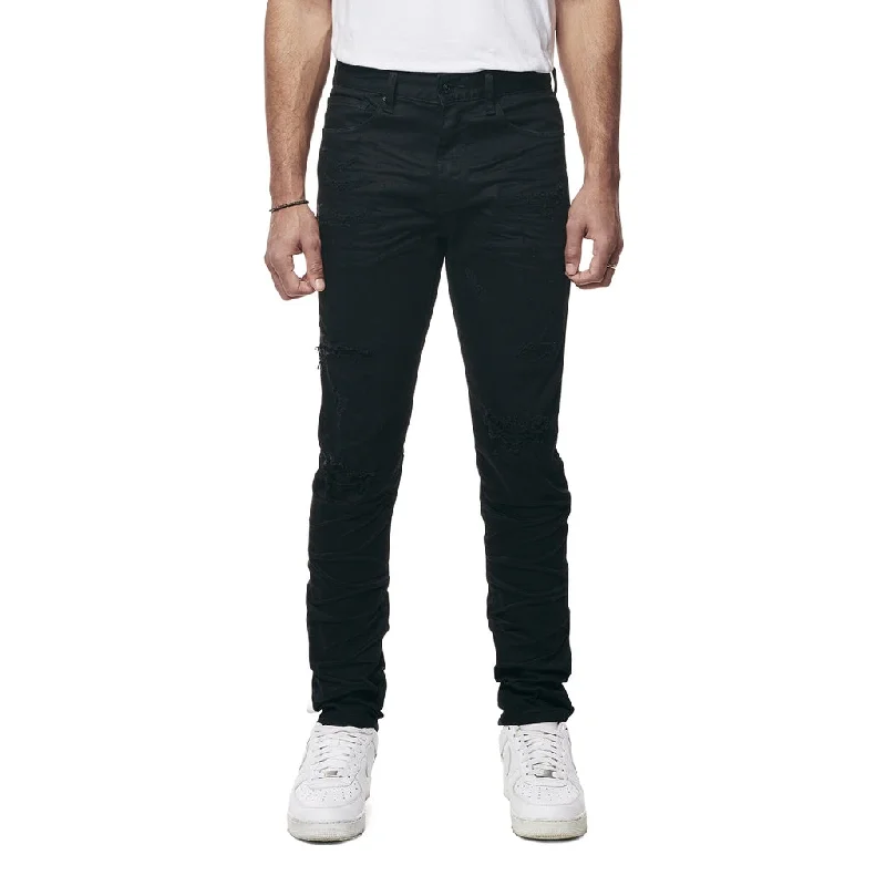 Slim Vintage Washed Jeans - Jet Black Stylish Men's Tropical 