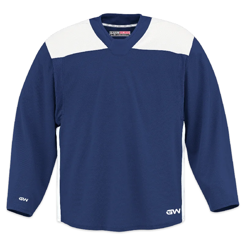 GameWear GW6500 ProLite Series Senior Hockey Practice Jersey - Navy / White Dynamic Men's Moto GameWear GW6500 ProLite Series Senior Hockey Practice Jersey - Navy / White Dynamic Men's Moto