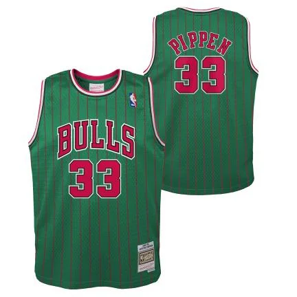 Youth Chicago Bulls NBA Green Mitchell & Ness Scottie Pippen #33 1995-96 Swingman Jersey Minimalist Men's Casual Youth Chicago Bulls NBA Green Mitchell & Ness Scottie Pippen #33 1995-96 Swingman Jersey Minimalist Men's Casual