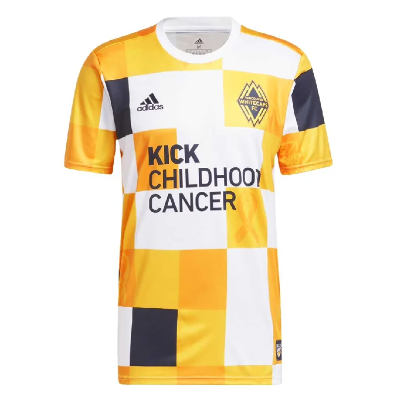 adidas - Men's Vancouver Whitecaps FC Kick Childhood Cancer Pre-Match Jersey (HT7800) Sharp Men's Italian adidas - Men's Vancouver Whitecaps FC Kick Childhood Cancer Pre-Match Jersey (HT7800) Sharp Men's Italian