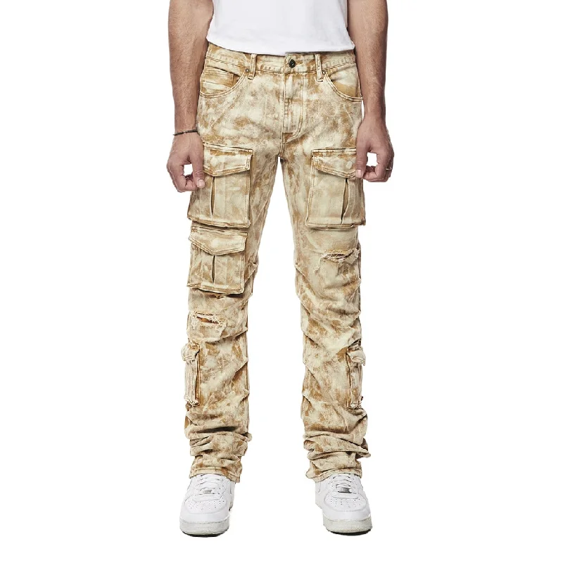 Straight Utility Multi Colored Cargo Jeans - Frappe Cozy Men's Winter