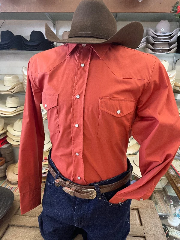 Roper Terracotta Men's Western Shirt Relaxed Men's Beach