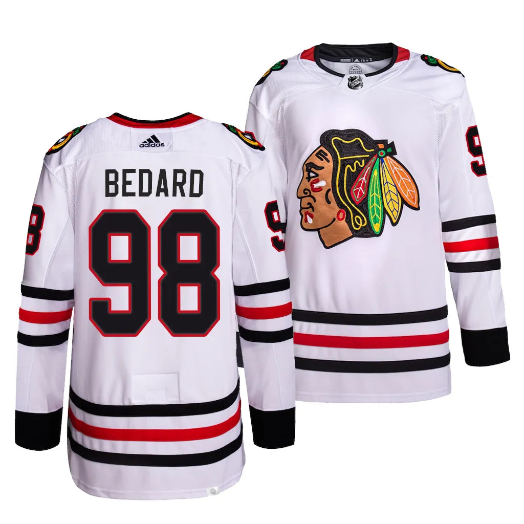 Chicago Blackhawks Connor Bedard adidas Authentic Primegreen Player Jersey White Hip Men's Retro Chicago Blackhawks Connor Bedard adidas Authentic Primegreen Player Jersey White Hip Men's Retro