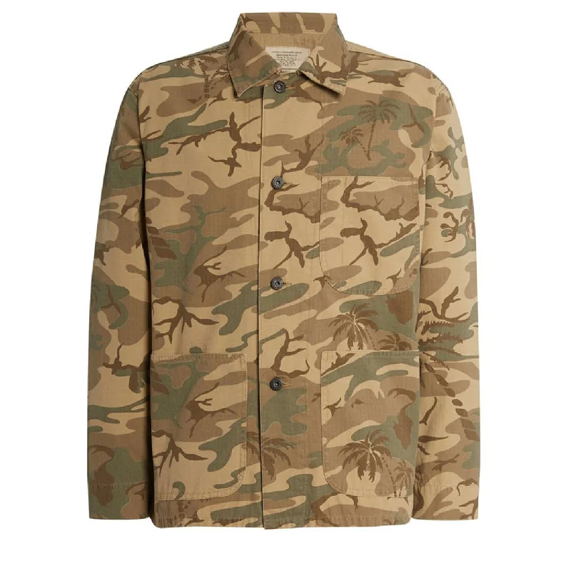 RRL by Ralph Lauren Harrison Jacket Green Camo Sleek Men's Metallic
