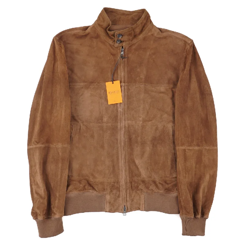 Rifugio Unlined Suede Bomber Jacket Laid