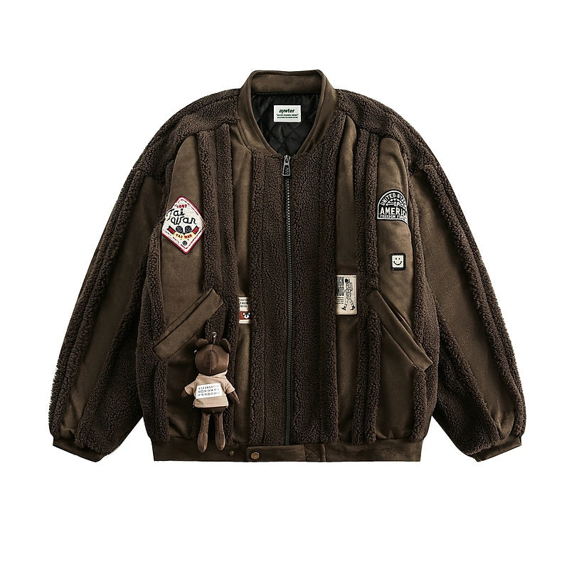 Brown Lambskin Cotton Jacket Refined Men's European